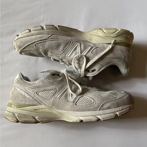 New Balance 990 Cream and Tan Running Shoes